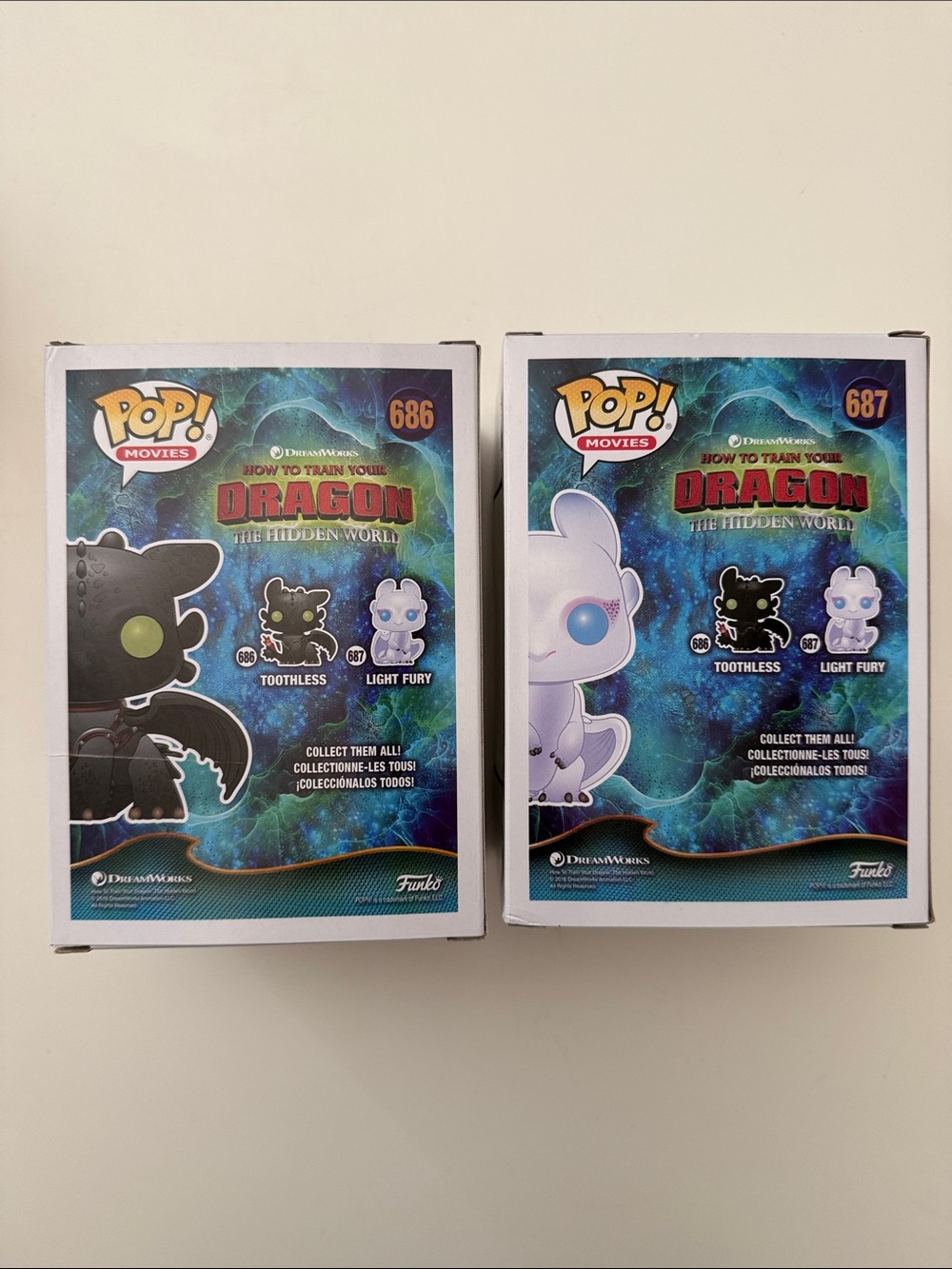 Funko POP! Movies Toothless 686 & Light Fury 687 HTTYD:The Hidden World Figures - Picture 12 of 15